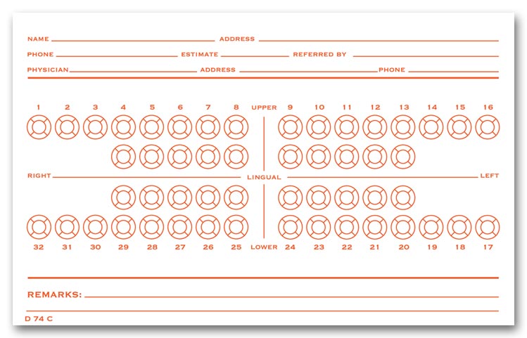 D74C Dental Exam Card File...