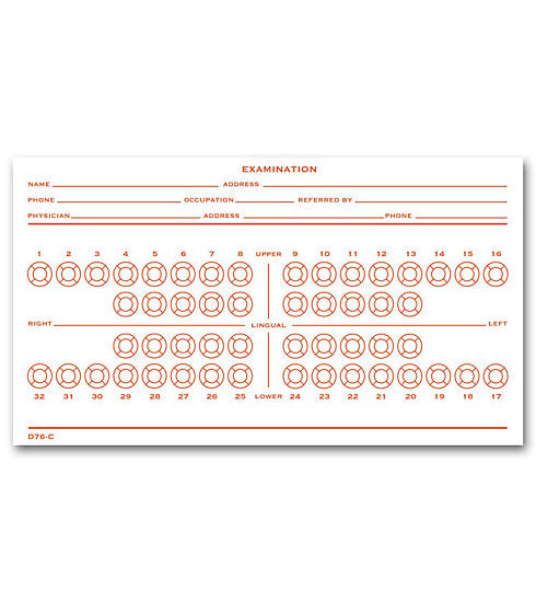 D76C Dental Exam Record Slips...