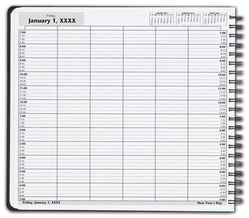 DAY6 DayScan 6 Column Wirebound Book 15 Minute Intervals 7am-7pm 12 x 11"