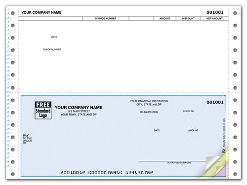 DCB209 Continuous Bottom Accounts Payable Check 9 1/2 x 7"
