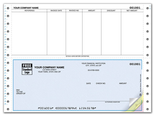 DCB210 Continuous Bottom Accounts Payable Check 9 1/2 x 7"