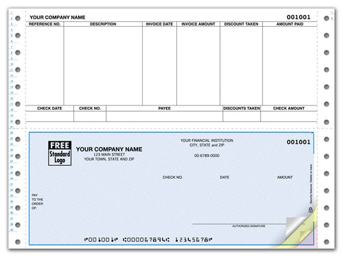 DCB212 Continuous Bottom Accounts Payable Check 9 1/2 x 7"