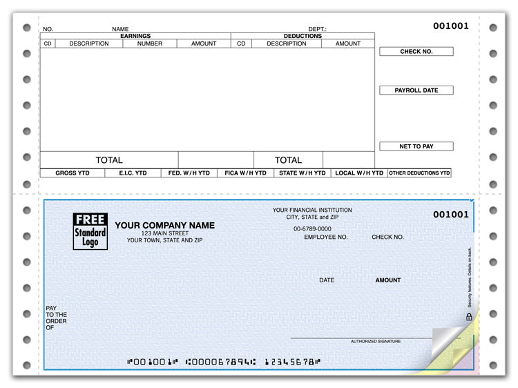DCB307 Continuous Bottom Payroll Check...