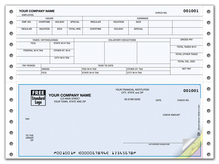 DCB315 Continuous Bottom Payroll Check...