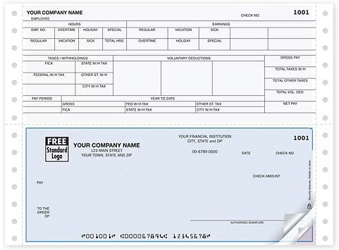 DCB315 Continuous Bottom Payroll Check...