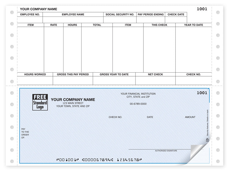 DCB318 Continuous Bottom Payroll Check...