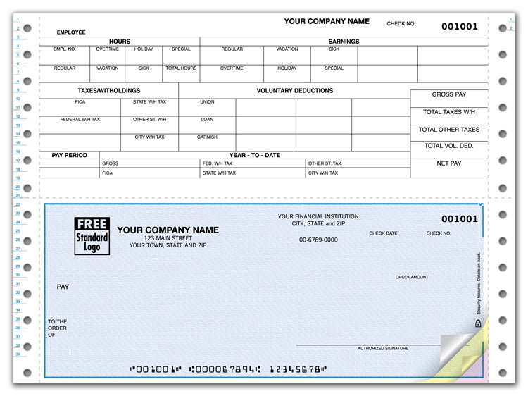 DCB319 Continuous Bottom Payroll Check...