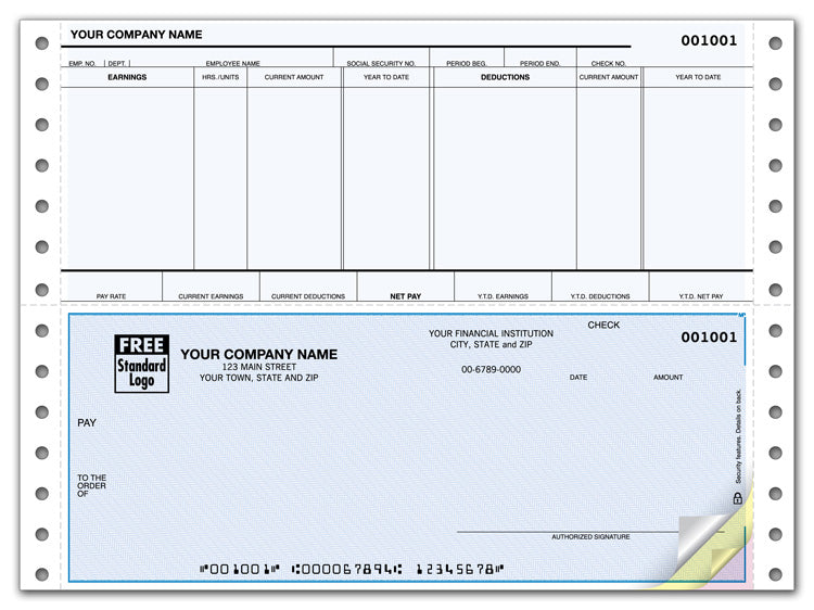 DCB321 Continuous Bottom Payroll Checks...