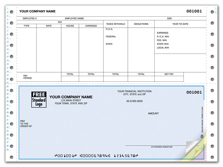 DCB325 Continuous Bottom Payroll Checks...