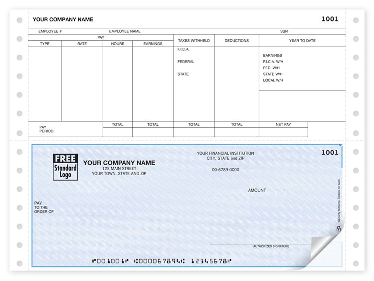 DCB325 Continuous Bottom Payroll Checks...