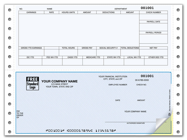 DCB346 Continuous Bottom Payroll Check...