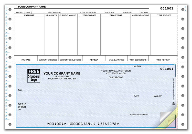 DCB351 Continuous Bottom Payroll Check...
