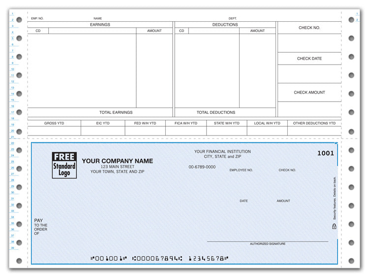 DCB368 Continuous Bottom Payroll Check...
