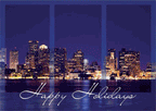 DD2092 Boston Skyline Regional Holiday Cards 7 7/8 x 5 5/8"