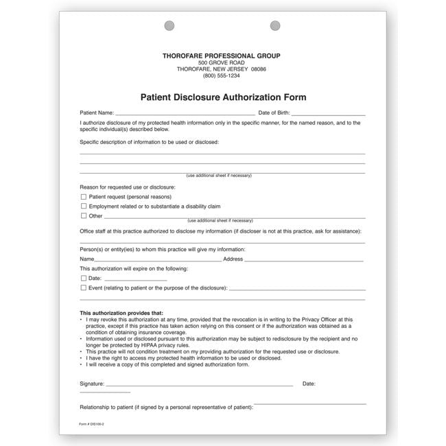 DIS100 Two Part Patient Disclosure...