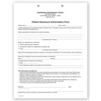 DIS100 Two Part Patient Disclosure Authorization HIPAA Form 8 1/2 x 11"