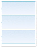 DLA834 Laser 3 up Blank Check Stock 8 1/2 x 11"