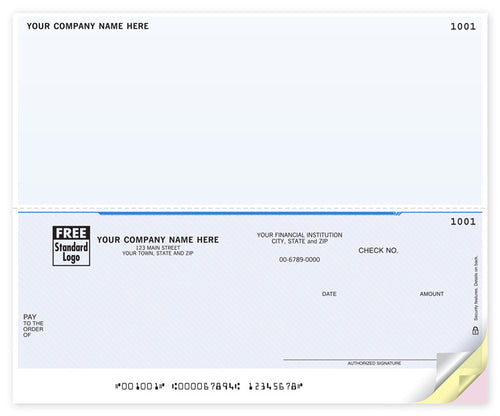 DLB101 Laser Bottom 7" Multi-Purpose Check with Top Stub 8 1/2 x 7"