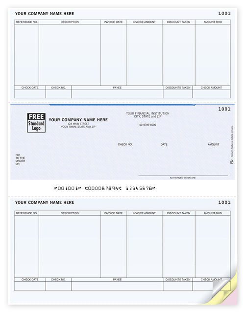 DLM226 Accounts Payable Laser Middle Checks Sage50 Peachtree Compatible 8 1/2 x 11"