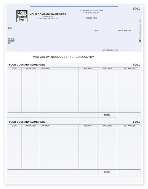 DLT239 Laser Top Accounts Payable Check 8 1/2 x 11"