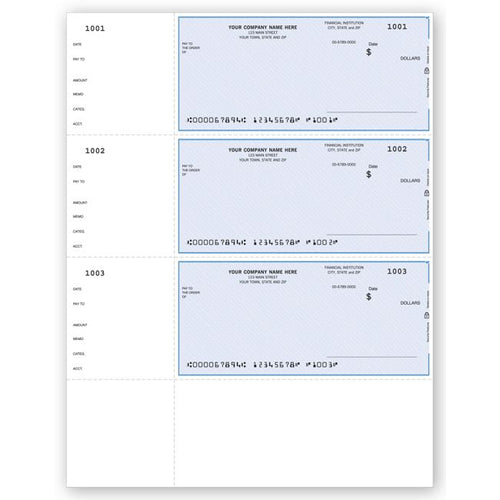 DLW001 Unlined Laser Wallet Checks QuickBooks Compatible 8 1/2 x 11"