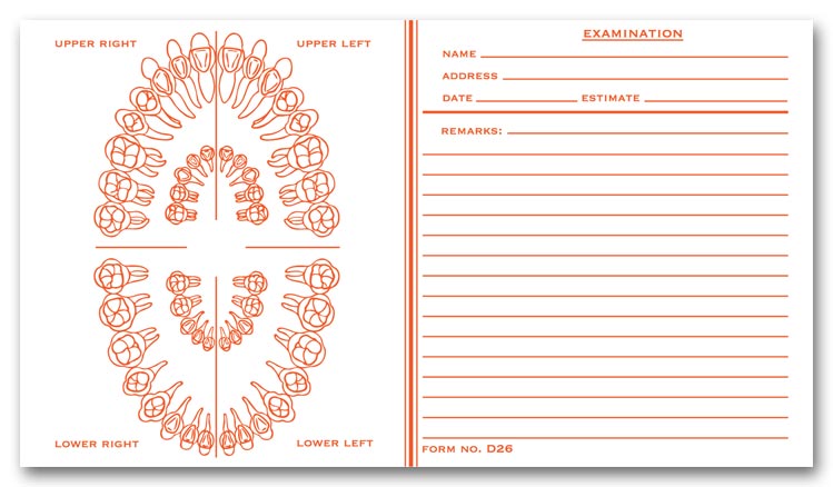DS26 Dental Exam Record Slips...