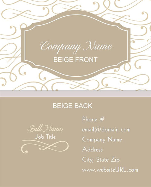 Full Color Elegant Scroll Business Cards