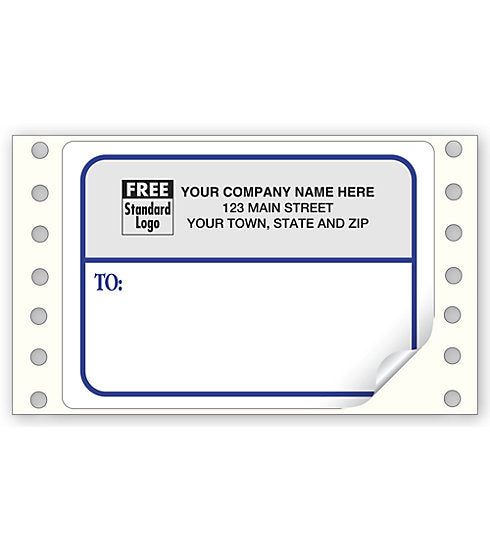 EP33C Blue and Gray Continuous Mailing Label 4 x 2 7/8"
