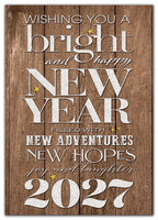 HP08317 Rustic New Year Holiday Cards 5 5/8 x 7 7/8"