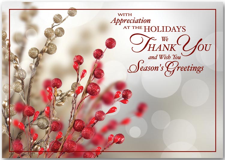 MT02310 - HP13304 - N3304 Tidings of Appreciation Holiday Cards 7 7/8 x 5 5/8"