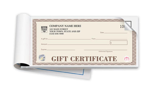 HSD856B High Security Booked Gift Certificates Santa Fe Style 7 3/4 x 3 3/8"