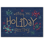 HV02805 Woodcut Greetings Holiday Cards 7 x 5"