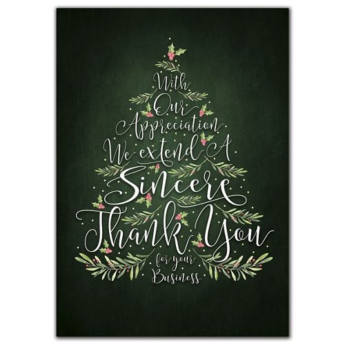 HV09804 Evergreen Thanks Holiday Cards...