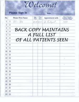 M6060 HIPAA Compliant Security Sign in Sheets 8 1/2 x 11 5/8"