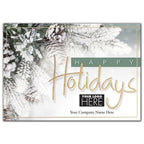 MT01012 Evergreen & Gold Holiday Logo Cards 7 7/8 x 5 5/8"