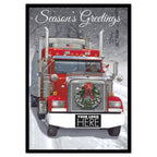 MT160001 Big Rig Wreath Truck Driver Holiday Logo Cards 5 5/8 x 7 7/8"