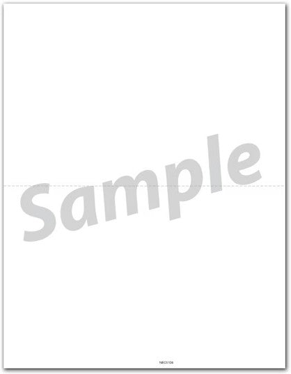 NE5108 1099 NEC 2-Up Blank Copy Backer Cut - No Stub 8 1/2 x 11"