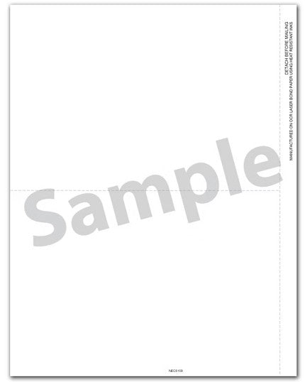NE5159 1099-NEC 2-Up Blank with Copy B and Paystub 8 1/2 x 11"
