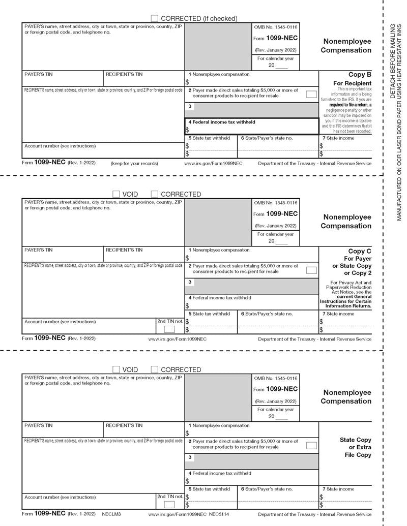 NE5114B 2024 Bulk 1099-NEC Recipient...