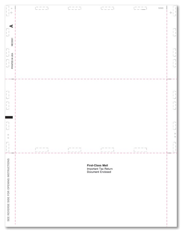 NEC5501 2024 1099 NEC Blank/Backer 11" Z-Fold Bulk 8 1/2 x 11"