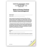 PRV2 3 Part Notice of Privacy Practices HIPAA Acknowledgment 5 1/2 x 8 1/2"