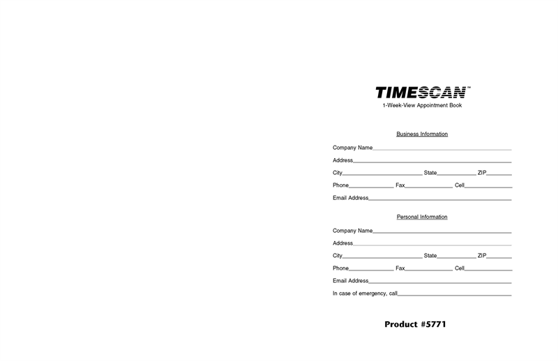 TIME45 TimeScan 3 Column Wirebound...