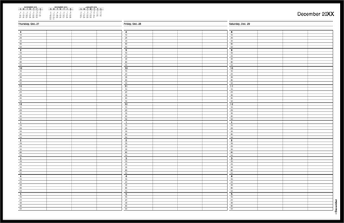 TIME65 TimeScan 4 Column Wirebound Book 10 Minute Spacing 8am-6pm 17 x 11"