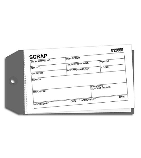 R15015 Material Control Tags 3 1/8 x 6 1/4"