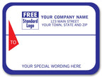 R1703 Mailing Labels Rolls White w Blue Borders 3 7/8 x 2 7/8"
