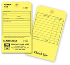 R2535 Claim Check Repair Tag 3 1/8 x 5 1/2"