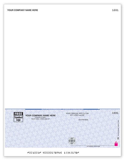 SDLB368 High Security Laser Bottom PayRoll Check 7.5 Voucher 8 1/2 x 11"