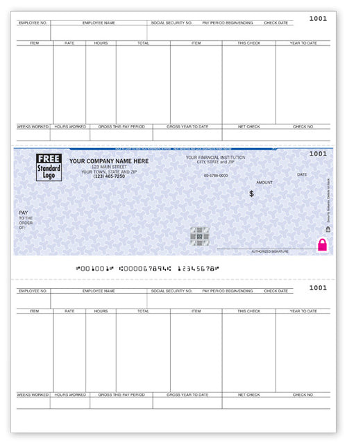 SDLM341 - SSLM341 High Security Laser Middle Check 22 Security Features 8 1/2 x 11"