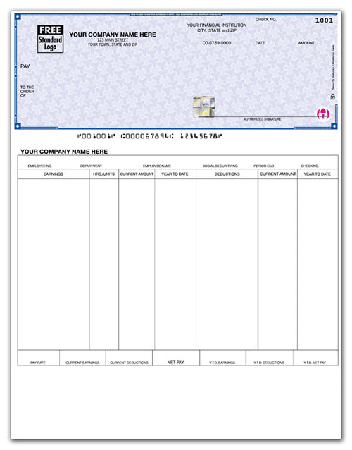 SDLT312 High Security Laser Top P/R Check 7.5 Voucher 22 Security Features 8 1/2 x 11"