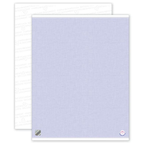 SSPH01 High Security Paper Blue Blank Sheets 8 1/2 x 11"